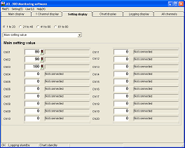 Monitoring software (SWM-JCL01M) Setting display