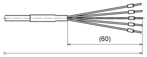 赤外線温度センサ RD-715-HA ケーブル先端 外形寸法図