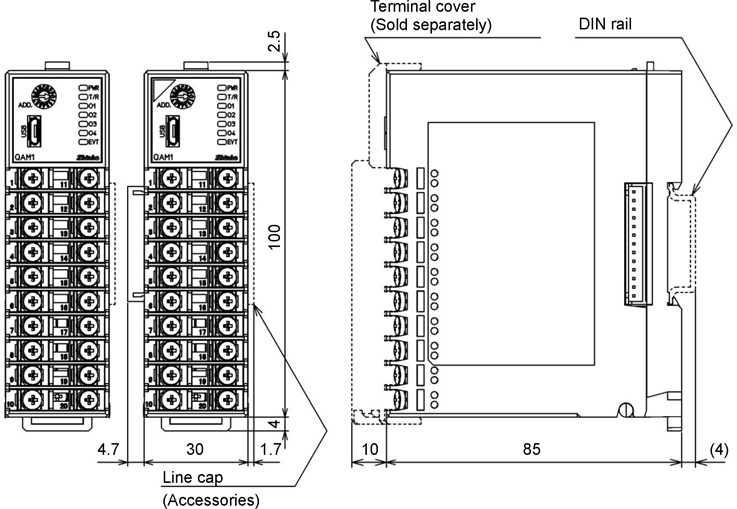 QAM1-4 Dimensions