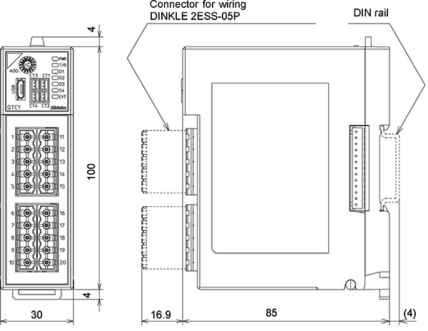 QTC1-4 (Connector type) Dimensions