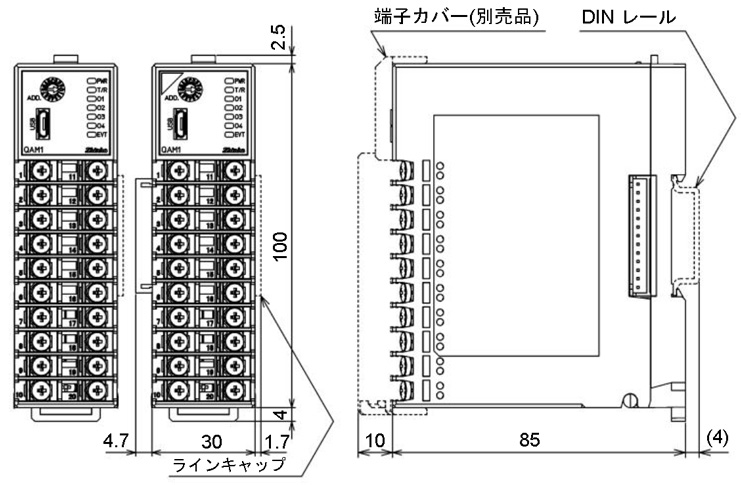 QAM1-4 外形寸法図