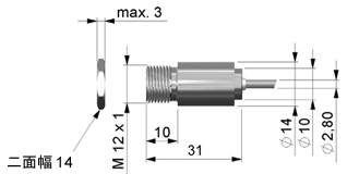 赤外線温度センサ RD-600 センサ部 外形寸法図