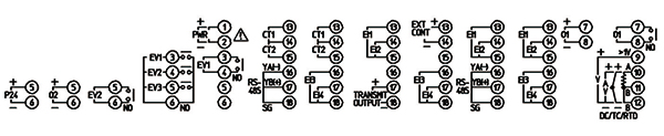 デジタル指示調節計 ACS2 端子配列図
