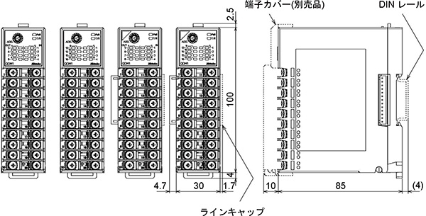 QDM1（端子台タイプ）外形寸法図